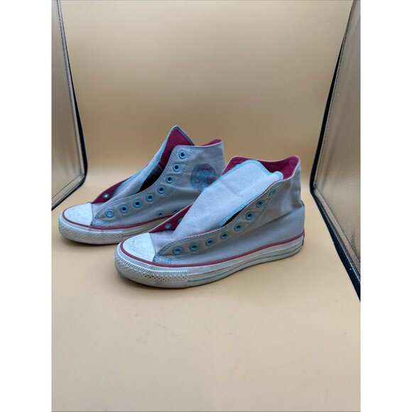 Converse All Star High Top Sneakers Grail with teal green and pink Women Size 9 - Picture 1 of 10